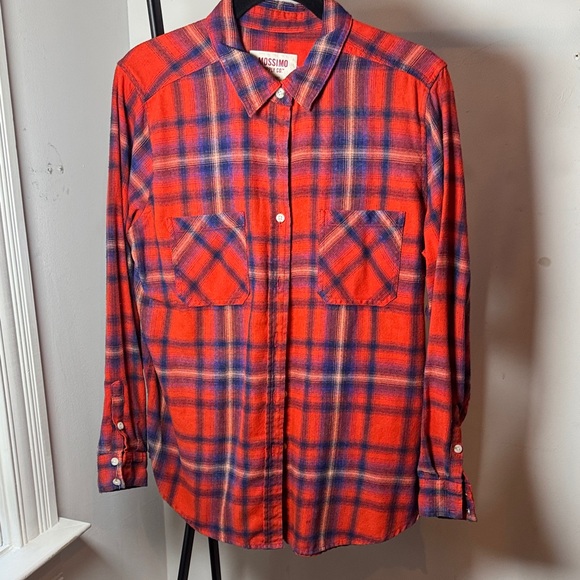 Massimo Vibrant Red and Blue Checkered Shirt - Picture 1 of 4